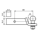 Adapter usa kula z przetyczką Autohak AH-3