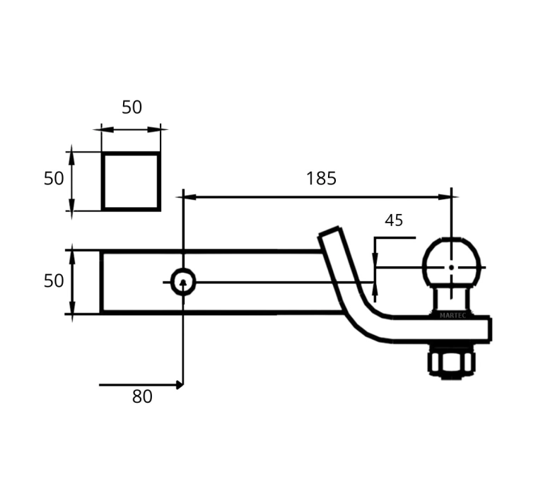 IMIOŁA AM/103 | prosty adapter kuli haka USA