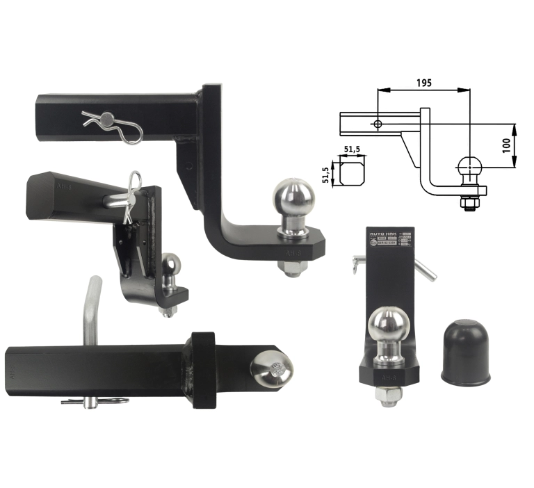 Adapter usa kula z przetyczką Autohak AH-8