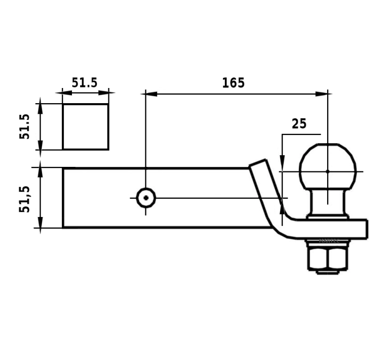 Adapter usa kula z przetyczką Autohak AH-3