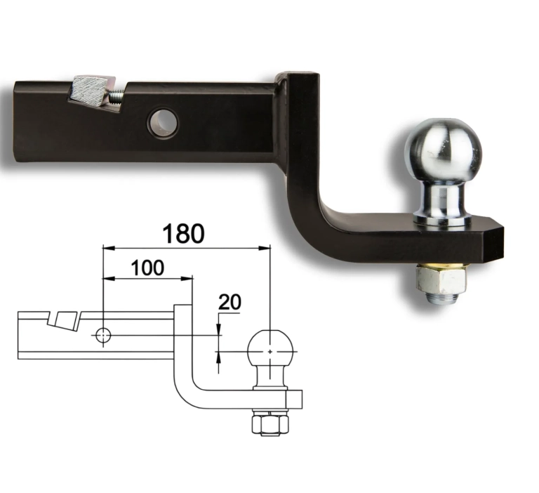 AUTOHAK AH-9 obniżony adapter kuli haka USA