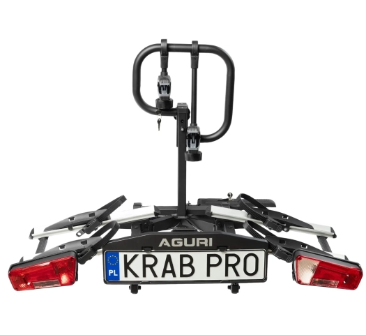 Bagażnik rowerowy na hak na 2 rowery AGURI KRAB PRO 2 Silver