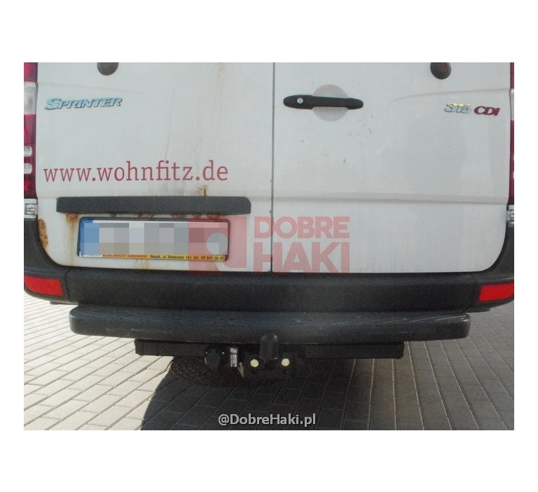 Hak holowniczy MERCEDES SPRINTER 3,665/4,325m furgon ze stopniem, pojedyncze koła 2006-2018