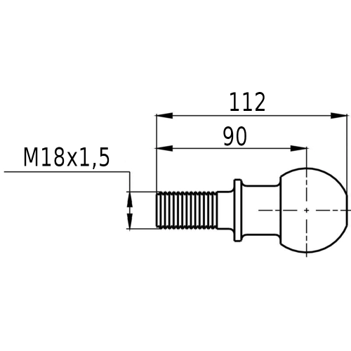 Uniwersalny sworzeń M18 wraz z kulą haka do quadów firmy Autohak kod KL-4