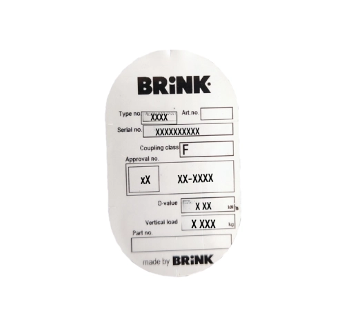 Naklejka homologacyjna BRINK