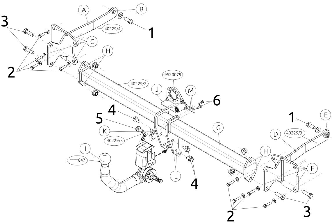 Hak wypinany poziomo BRINK 4022900
