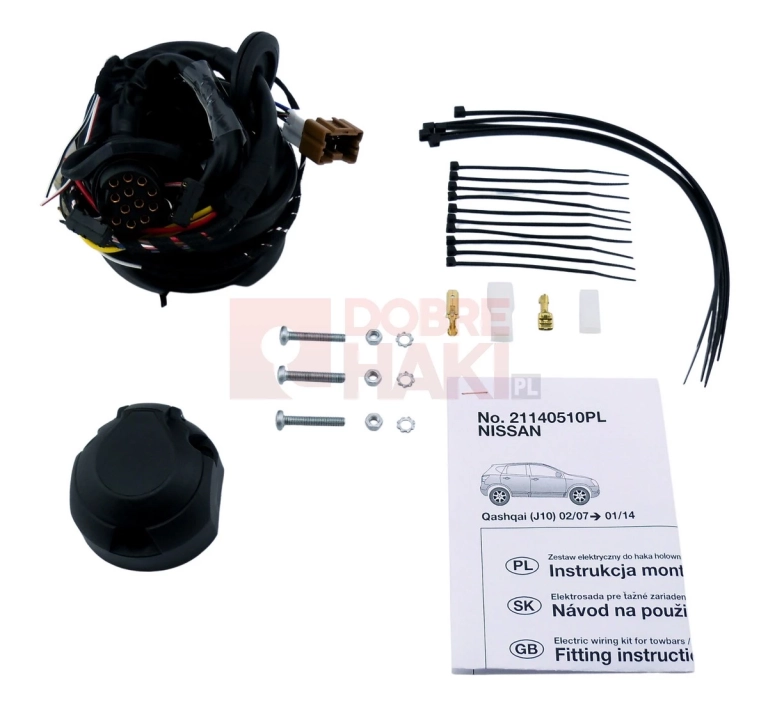 Wiązka haka dedykowana Nissan Qashqai, Qashqai +2 02.2007 – 01.2014 /13-PIN/