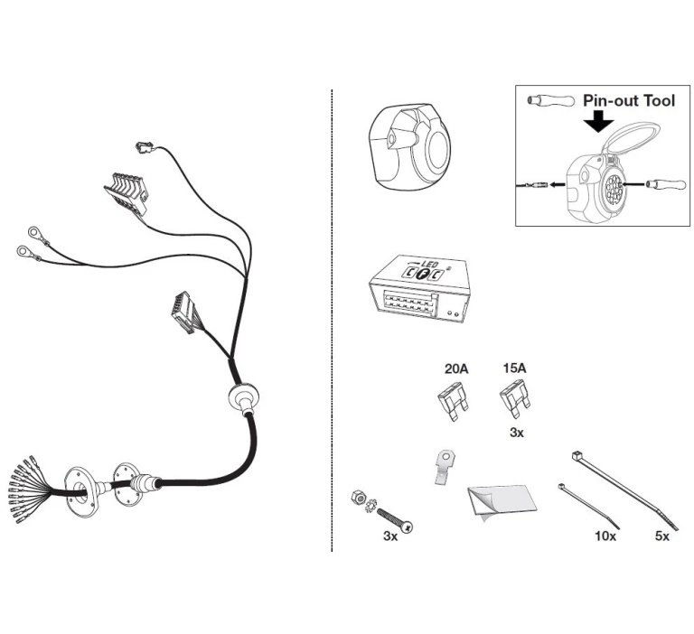 Wiązka haka dedykowana Mercedes Benz E-Klasse C238 Coupe A238 Cabrio 04.2017-10.2023 /13-PIN/