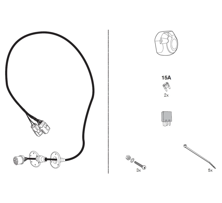 Wiązka haka dedykowana Land Rover Range Rover Evogue Convertible ( bez LED ) 04.2016-02.2019 /13-PIN/