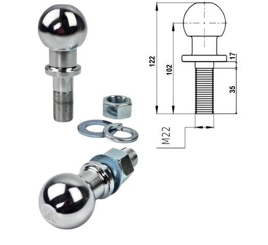Kula haka M22 do adapterów USA (z homologacja) firmy Martec kod KL-3-ECE