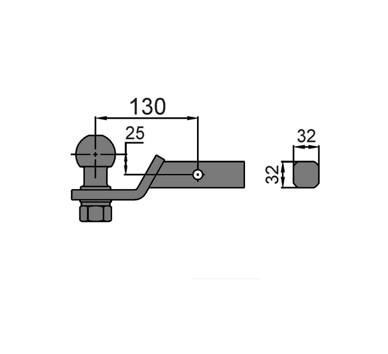 Adapter haka holowniczego USA z przetyczką firmy Autohak kod AH-10