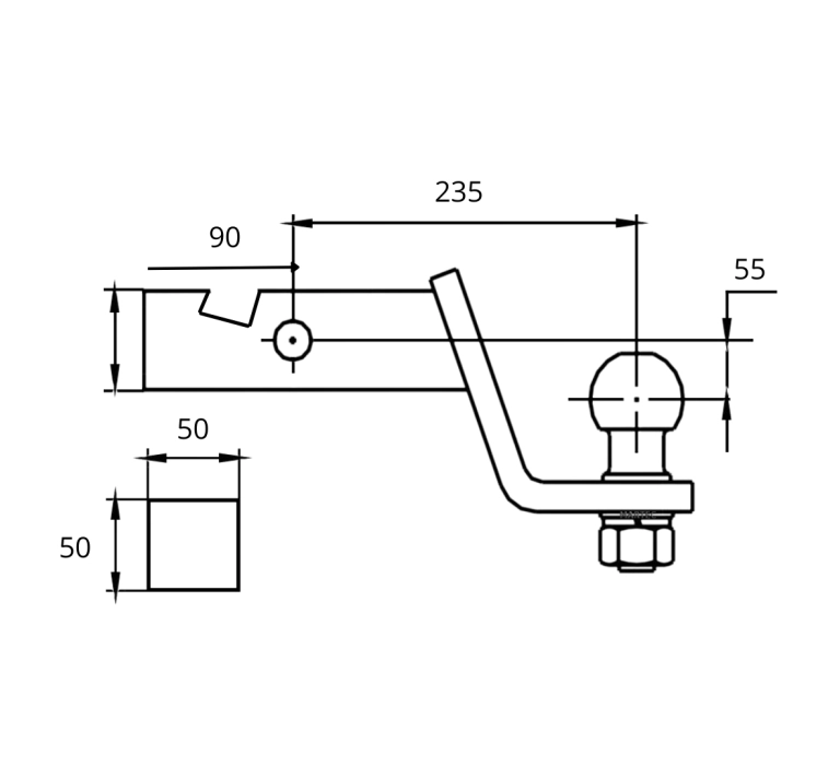 Adapter usa kula z przetyczką IMIOŁA SM/203