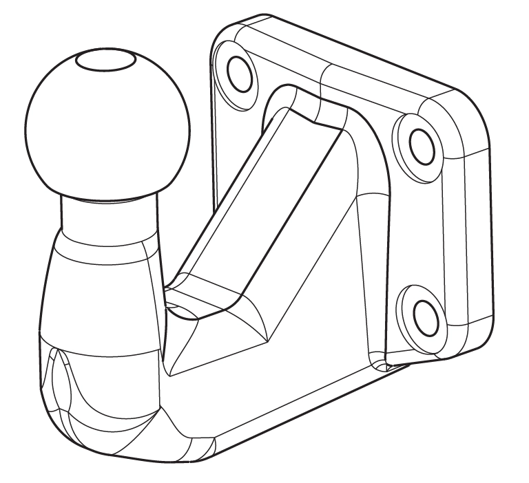 Kula flanszowa haka holowniczego 4 otwory rozstaw 83x56mm