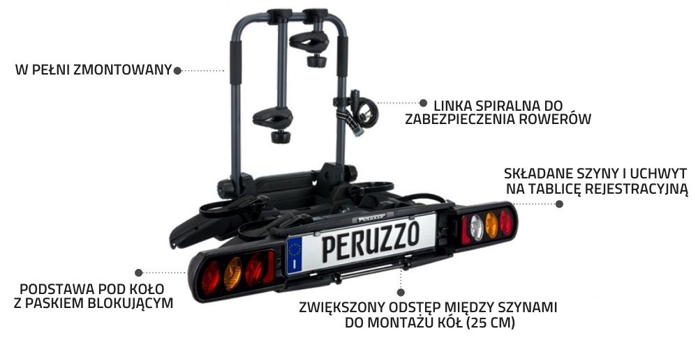 Bagażnik platforma na 2 rowery PERUZZO Como 2