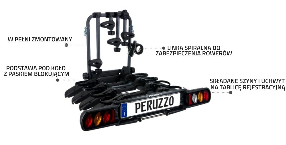 Bagażnik platforma na 4 rowery PERUZZO Como 4