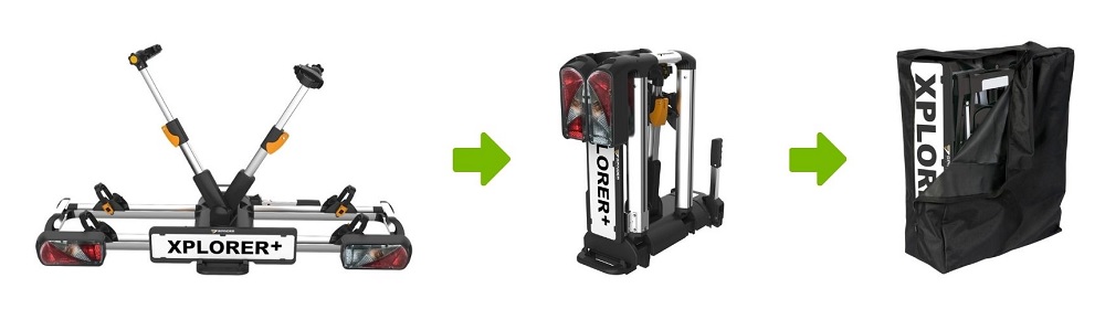 Składany bagażnik na 2 rowery SPINDER Xplorer+ sposób przechowywania