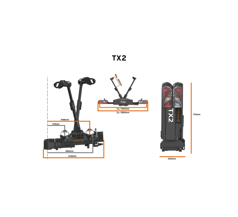 Bagażnik rowerowy na hak SPINDER TX2 CLASSIC BLACK